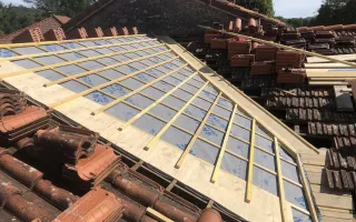 Pose des liteaux avant pose de la tuile